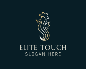 Gold Seahorse Deluxe logo design