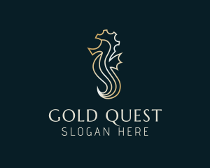 Gold Seahorse Deluxe logo design