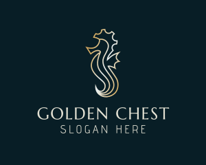 Gold Seahorse Deluxe logo design