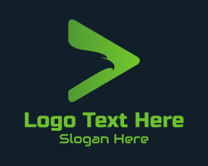 Green Eagle Play Button Logo