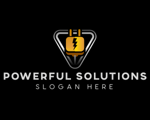 Power Plug Lightning logo design