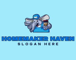 Elephant Painter Renovation logo design