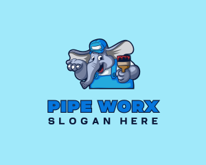 Elephant Painter Renovation logo design