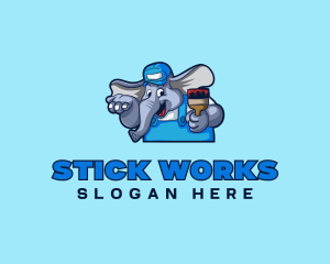 Elephant Painter Renovation logo design