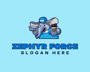 Elephant Painter Renovation logo design