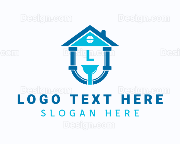 Plumbing Pipe Plunger Logo