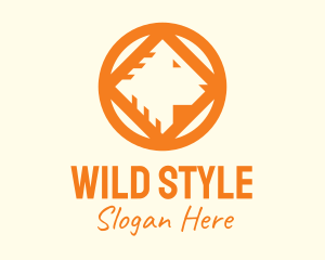 Orange Wild Lion Head logo design