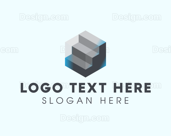 Modern 3D Stairs Logo