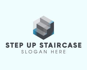 Modern 3D Metallic Stairs logo