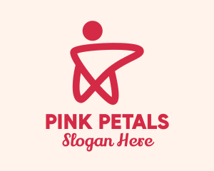 Pink Yoga Instructor Star logo design