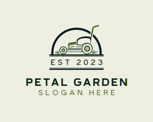 Grass Cutting Lawn Mower logo design