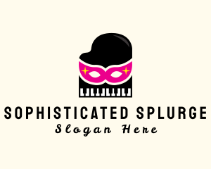 Mask Piano Pianist logo design