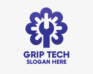 Violet Tech Wrench logo design