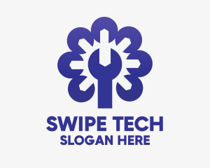 Violet Tech Wrench logo design