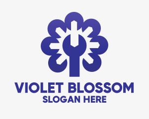 Violet Tech Wrench logo design