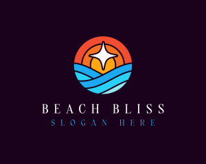 Sunset Beach Wave logo design