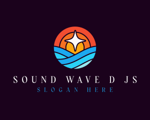 Sunset Beach Wave logo design