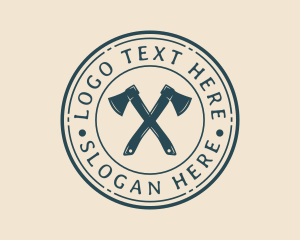 Lumberjack Hatchet Axe logo design