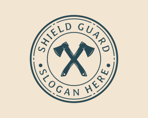 Lumberjack Hatchet Axe logo design