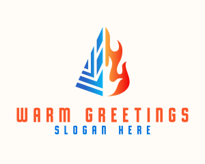 Heating Cooling Ventilation logo design