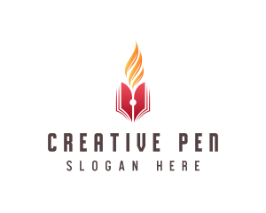 Flame Book Story Writer logo design