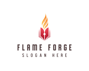 Flame Book Story Writer logo design