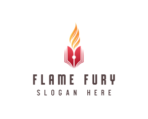 Flame Book Story Writer logo design