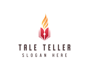 Flame Book Story Writer logo design