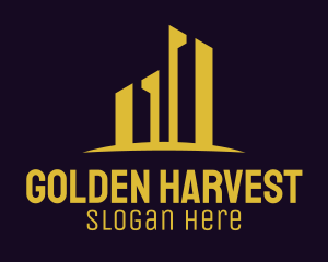 Golden City Skyline logo design