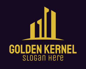 Golden City Skyline logo design