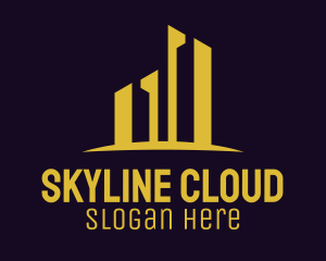 Golden City Skyline logo design