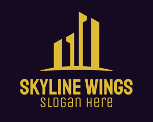 Golden City Skyline logo design