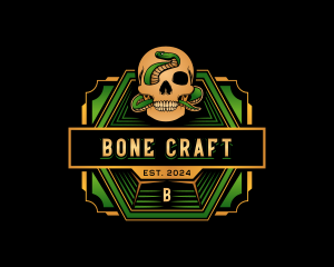 Skull Serpent Bone logo design