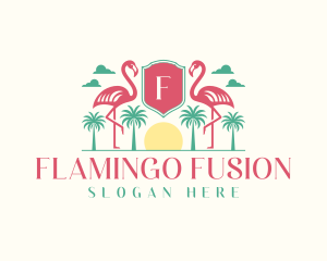 Tropical Flamingo Shield logo