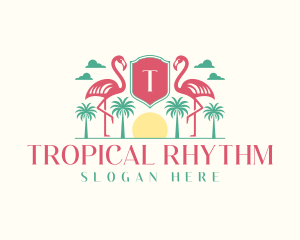 Tropical Flamingo Shield logo
