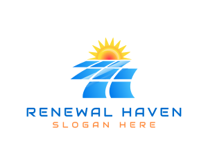 Solar Panel Energy Sustainable logo design