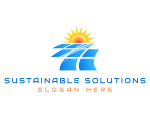 Solar Panel Energy Sustainable logo design