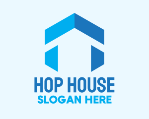 Modern Blue House  logo design