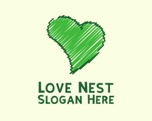 Green Love Doodle logo design