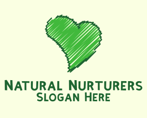 Green Love Doodle logo design