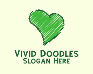 Green Love Doodle logo design