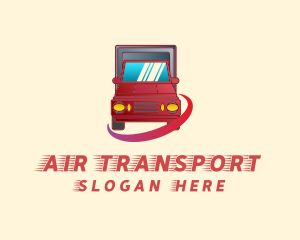 Red Truck Swoosh logo design