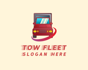 Red Truck Swoosh logo design