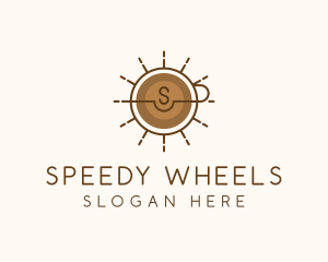 Coffee Cup Wheel logo design