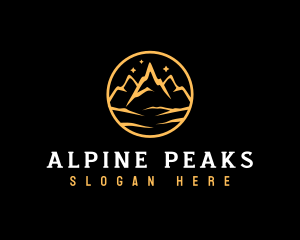 Mountain Peak Night Camping logo design