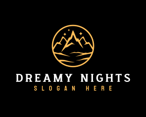 Mountain Peak Night Camping logo design