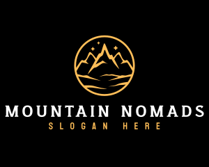 Mountain Peak Night Camping logo design