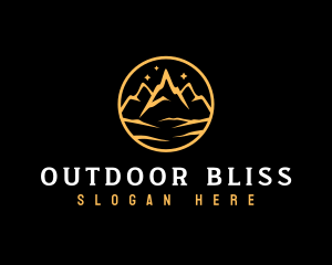 Mountain Peak Night Camping logo design