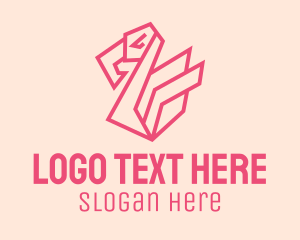 Geometric Pink Flamingo  logo