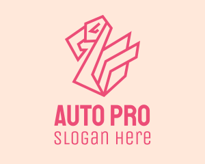 Geometric Pink Flamingo  Logo